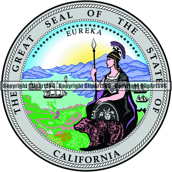 State Flag Seal California ClipArt SVG