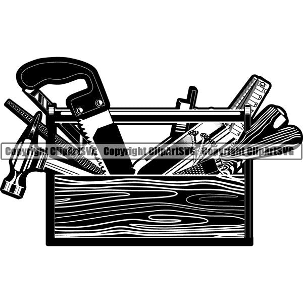 Construction Building Repair Service Toolbox ClipArt SVG