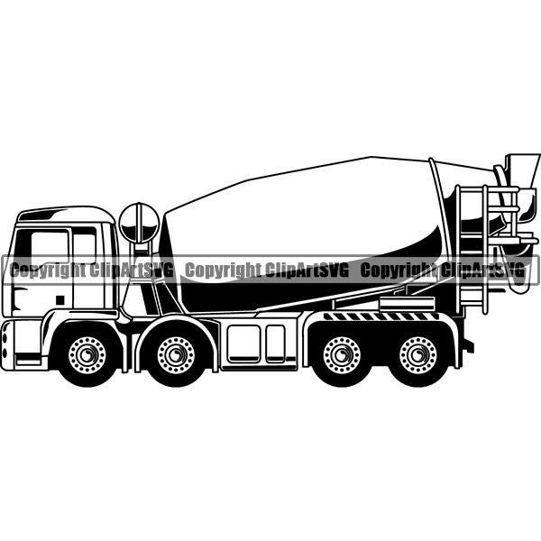 Construction Building Repair Service Concrete Mixer ClipArt SVG