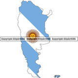 Country Flag Map Argentina ClipArt SVG