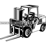 Business Office Advertising Money Shipping Warehouse Forklift ClipArt SVG