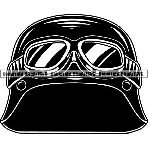 Motorcycle Bike Chopper Helmet Skull ClipArt SVG