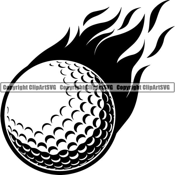 Sports Game Golf Fire ClipArt SVG