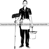 Maid Cleaning Service Housekeeping Housekeeper ClipArt SVG
