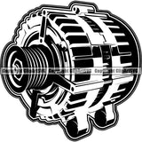 Mechanic Repair Shop Garage Alternator ClipArt SVG