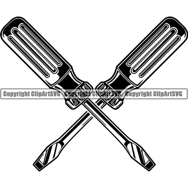 Mechanic Repair Shop Garage Screwdriver Regular ClipArt SVG