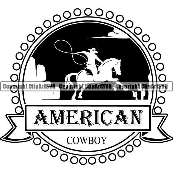 Occupation Cowboy Logo ClipArt SVG