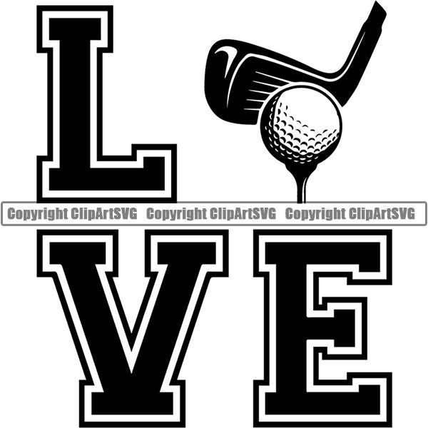 Sports Game Golf Love ClipArt SVG