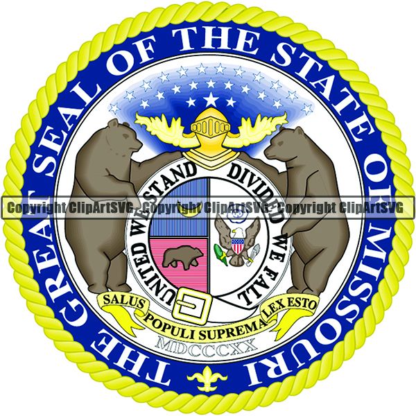 State Flag Seal Missouri ClipArt SVG
