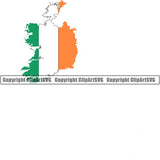 Country Flag Map Ireland ClipArt SVG