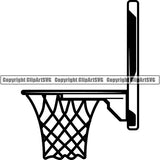 Sports Game Basketball Backboard Goal Net Rim ClipArt SVG