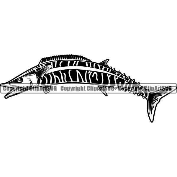 Sports Game Fishing Hunting Fish Hunt Fish Wahoo ClipArt SVG