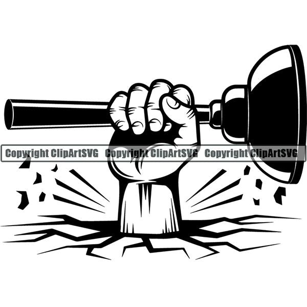 Plumbing Plumber Pipe Repair Service Plunger ClipArt SVG