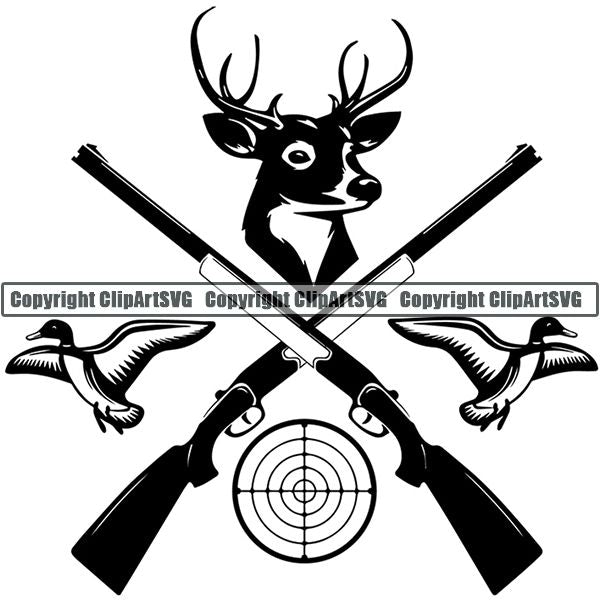 Sports Game Hunting Fishing Hunt Fish Logo ClipArt SVG