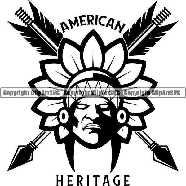 Native American Indian Logo ClipArt SVG