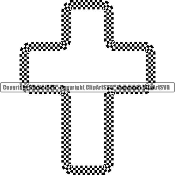 Sports Car Motorcycle Run Running Bike Race Racing Racer Race Design Element Frame Border Checkerboard Checkered Checkered Checker Straight Cross ClipArt SVG