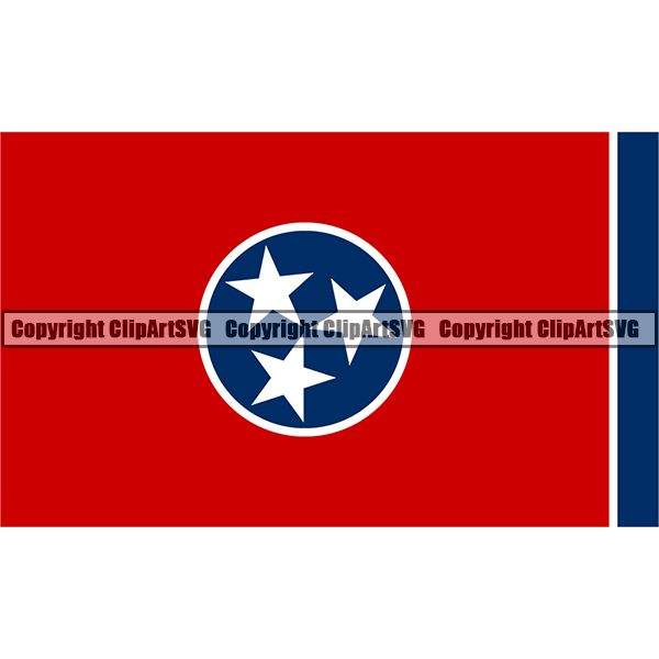 State Flag Square Tennessee ClipArt SVG