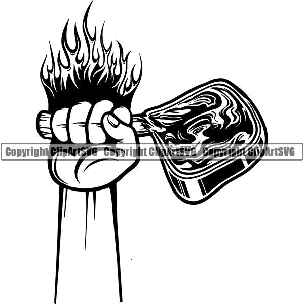 Cooking BBQ Bar-B-Que Barbque Chef Cook Butcher Logo ClipArt SVG