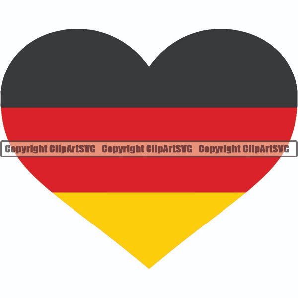 Country Flag Heart Germany ClipArt SVG
