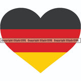 Country Flag Heart Germany ClipArt SVG