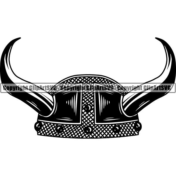 Viking Warrior Helmet ClipArt SVG