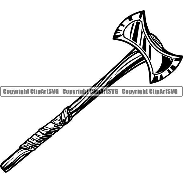 Viking Warrior Axe ClipArt SVG