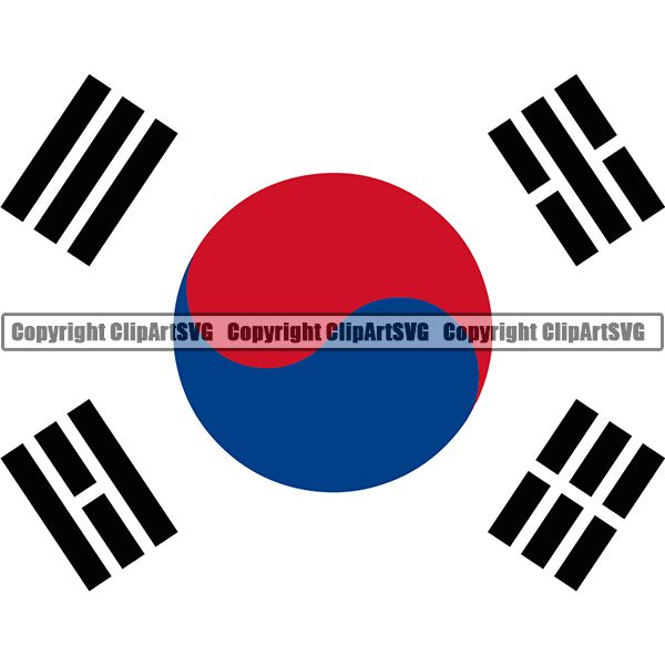 Country Flag Square South Korea ClipArt SVG