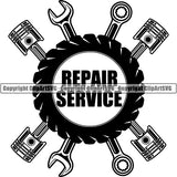 Mechanic Repair Shop Garage Logo ClipArt SVG