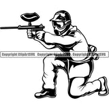 Sports Game Paintball Player ClipArt SVG