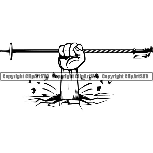 Sports Skiing Ski Snowboarding Snowboard Ski Poles ClipArt SVG