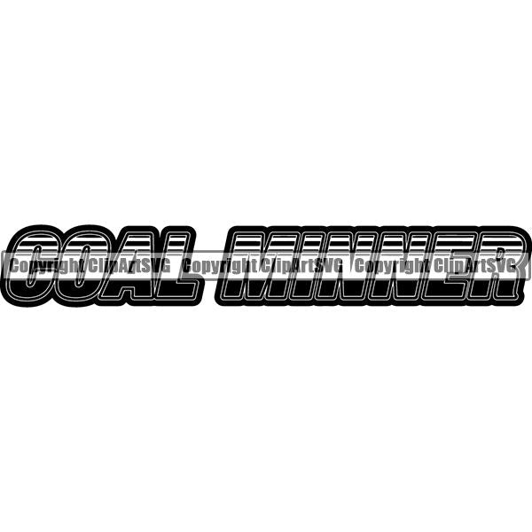 Mining Mine Miner Text ClipArt SVG