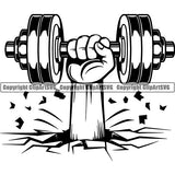 Gym Sports Bodybuilding Fitness Muscle Dumbbell ClipArt SVG