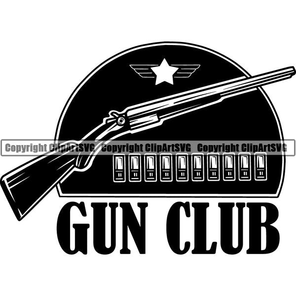 Military Weapon Gun Logo ClipArt SVG