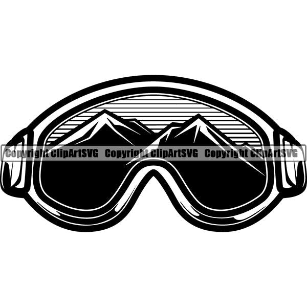 Sports Skiing Ski Snowboarding Snowboard Googles ClipArt SVG