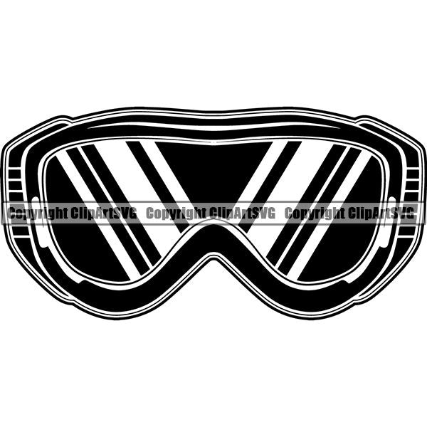 Sports Skiing Ski Snowboarding Snowboard Googles ClipArt SVG