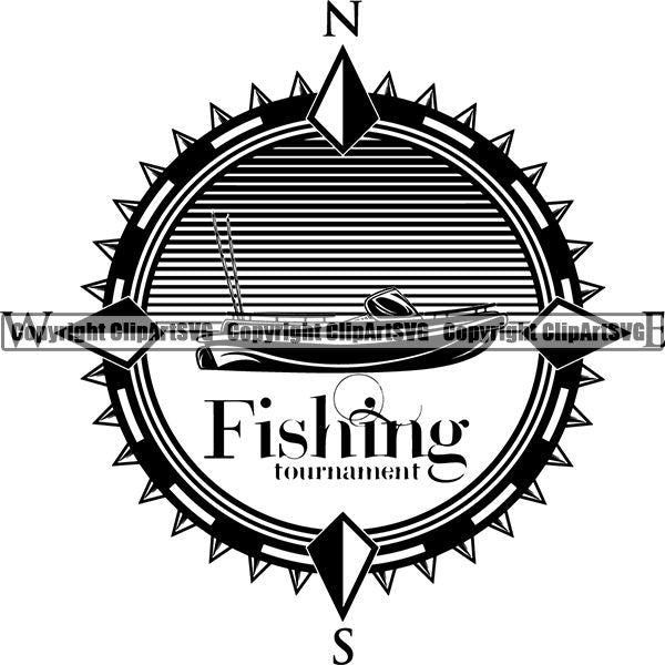 Sports Game Hunting Fishing Hunt Fish Logo ClipArt SVG