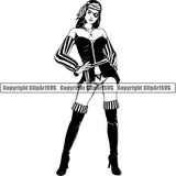 Pirate Sea Gangster Criminal Warrior Sexy Woman ClipArt SVG
