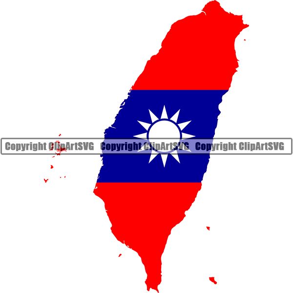 Country Flag Map Taiwan ClipArt SVG
