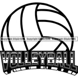 Sports Game Volleyball Logo ClipArt SVG