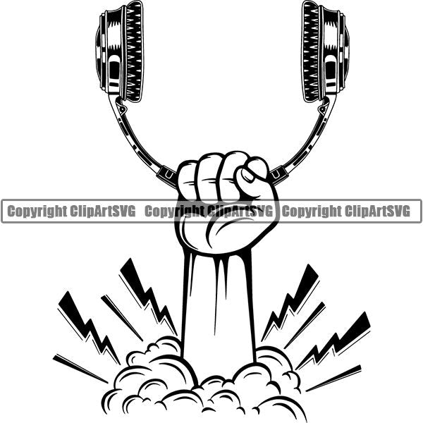 Headphones Headset Music Audio Equipment ClipArt SVG