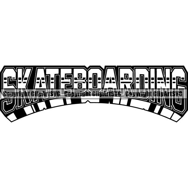 Sports Skateboarding Skateboard Text ClipArt SVG
