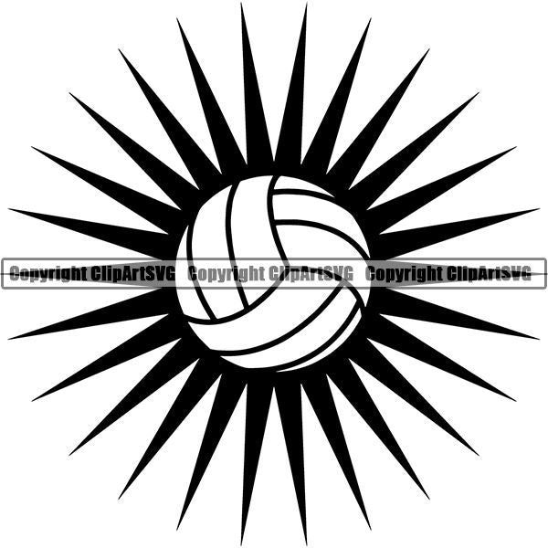 Sports Game Volleyball Logo ClipArt SVG