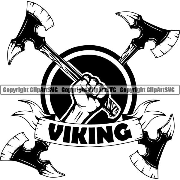 Viking Warrior Logo ClipArt SVG