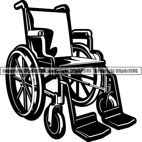 Medical Doctor Nurse Hospital Wheel Chair ClipArt SVG