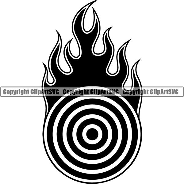 Sports Game Archery Fire ClipArt SVG
