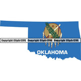 State Flag Map Oklahoma ClipArt SVG