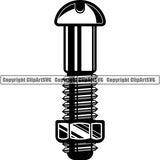 Mechanic Repair Shop Garage Bolt Nut ClipArt SVG