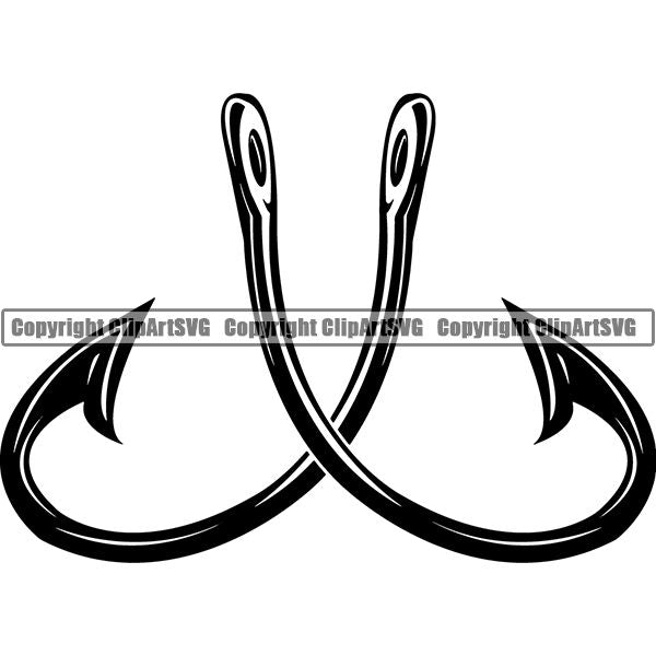 Sports Game Fishing Hunting Fish Hunt Hook ClipArt SVG