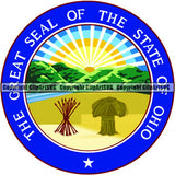 State Flag Seal Ohio ClipArt SVG