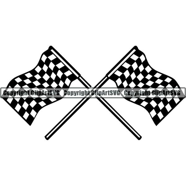 Sports Car Racing Logo ClipArt SVG